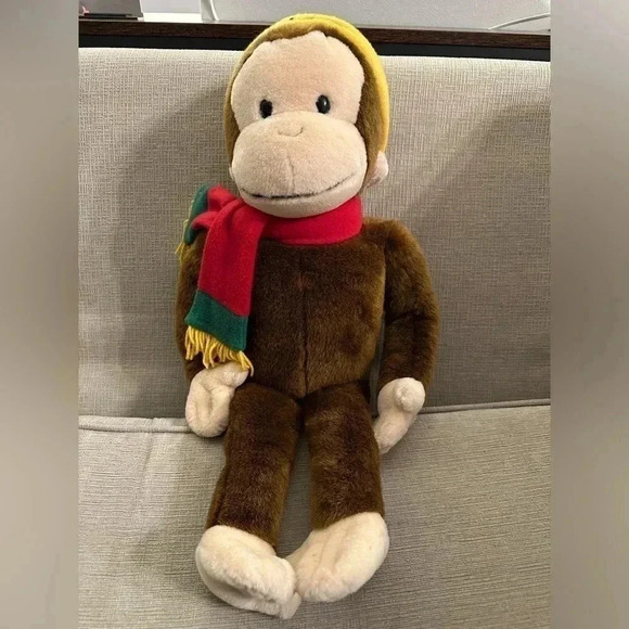 Macy's Curious George Large Plush Monkey Hat Scarf Toy 23" - Picture 1 of 5
